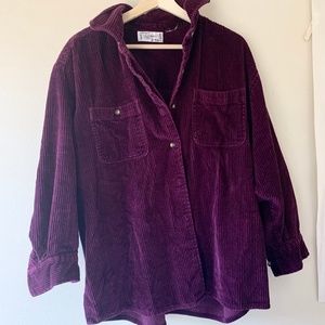 Plum Corduroy Button-Up